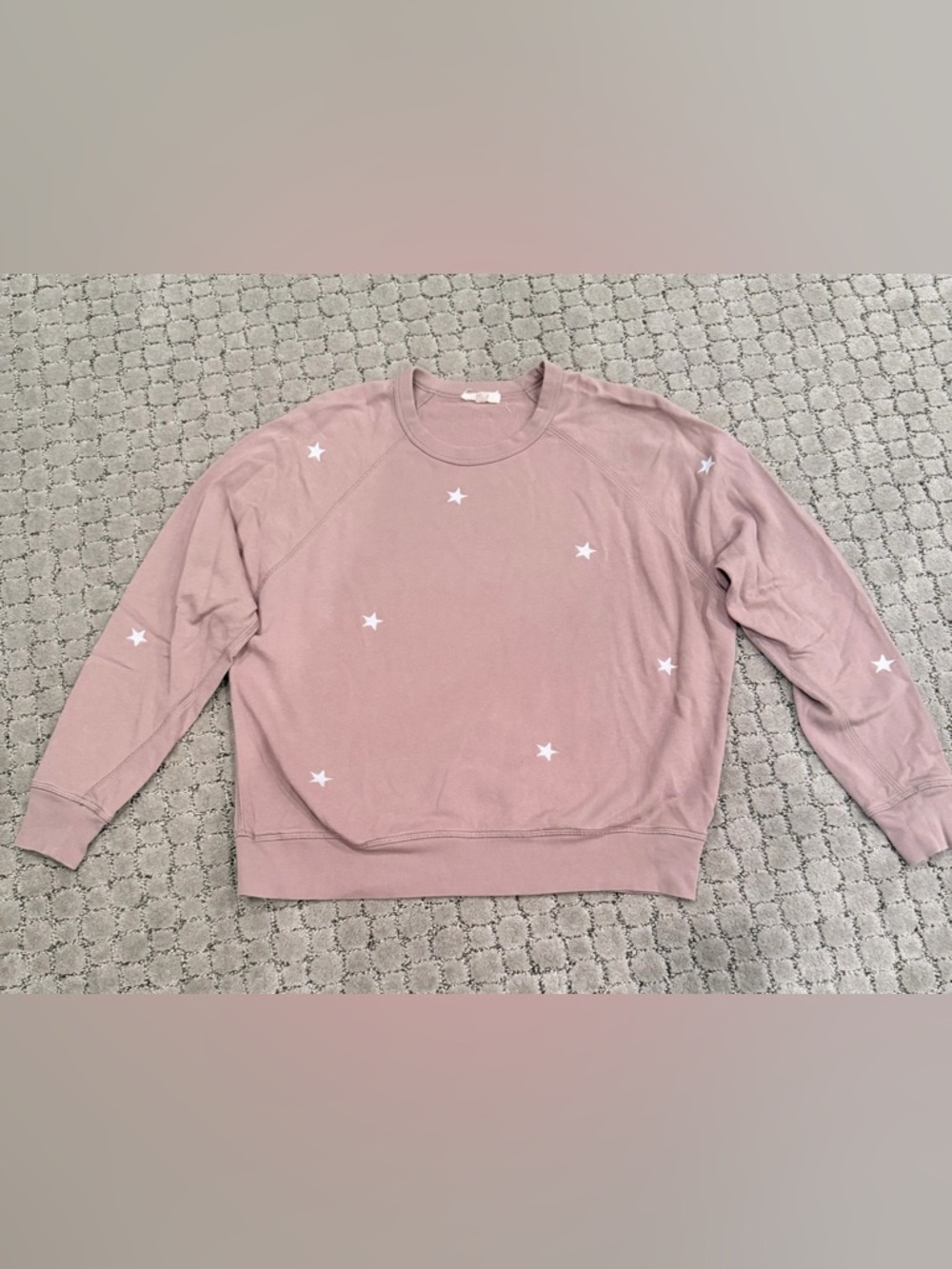Leaollo Brand Star Dusty Rose Fine Cotton Sweatshirt